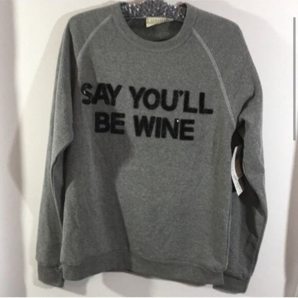 NWT Say you’ll be wine sequin beaded sweatshirt - Picture 4 of 9